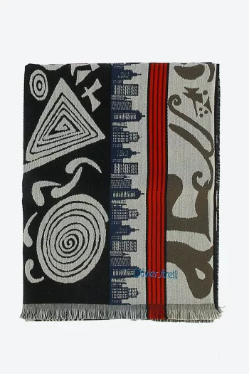Echarpe unisexe laineuse tissée à motifs Oliver Strelli
