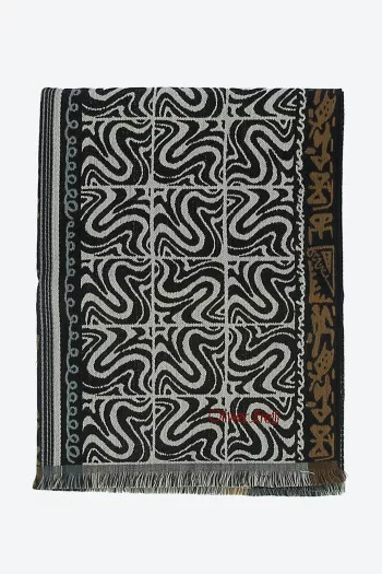 Echarpe unisexe tissée laineuse à motifs Oliver Strelli