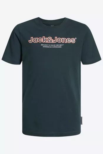 T-shirt uni avec impression devant en coton LAKE Jack & Jones