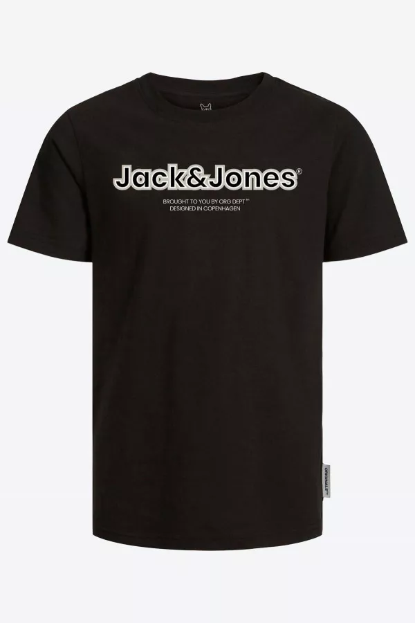 T-shirt uni avec impression devant en coton LAKE Jack & Jones
