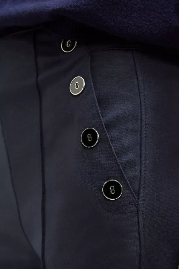 Pantalon uni avec boutons décoratifs aux poches Street One