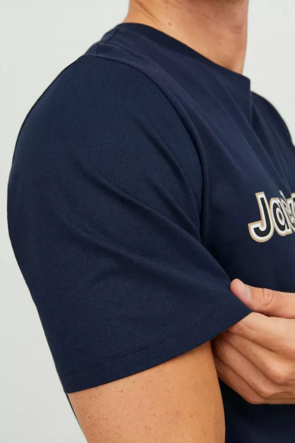 T-shirt uni en coton avec impression sur l'avant LAKEWOOD Jack & Jones