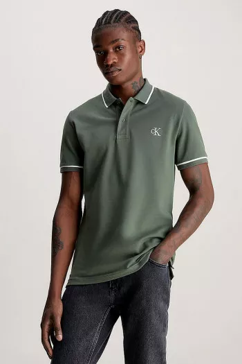 Polo courtes manches avec logo brodé à la poitrine Calvin Klein