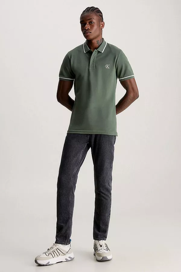 Polo courtes manches avec logo brodé à la poitrine Calvin Klein