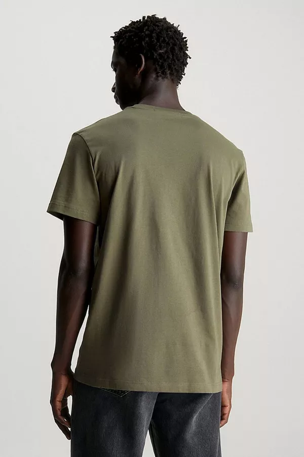 T-shirt manches courtes en coton avec logo à la poitrine Calvin Klein