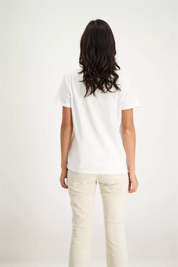 T-shirt avec impression devant et lurex en coton stretch Signe Nature