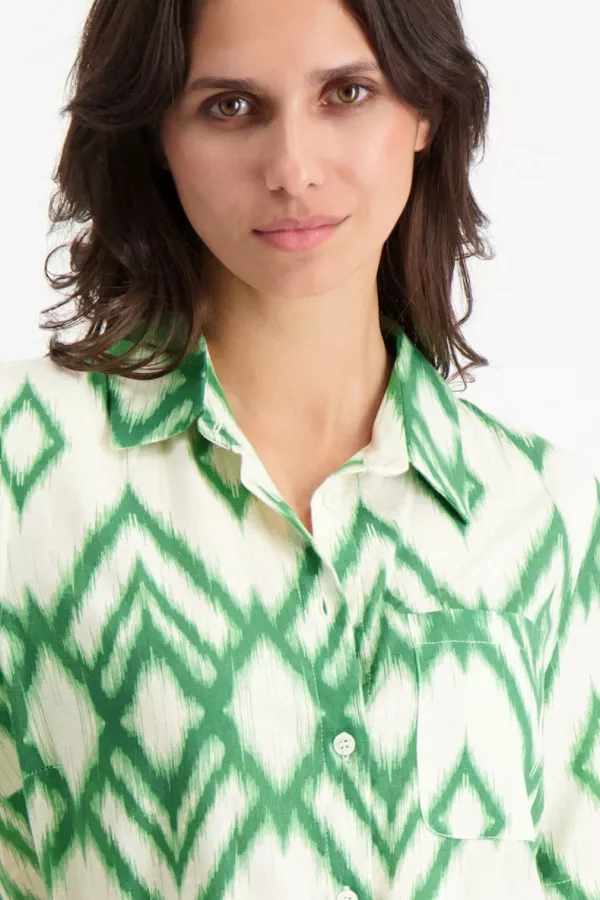 Robe chemise en lin imprimée sur l'ensemble Signe Nature