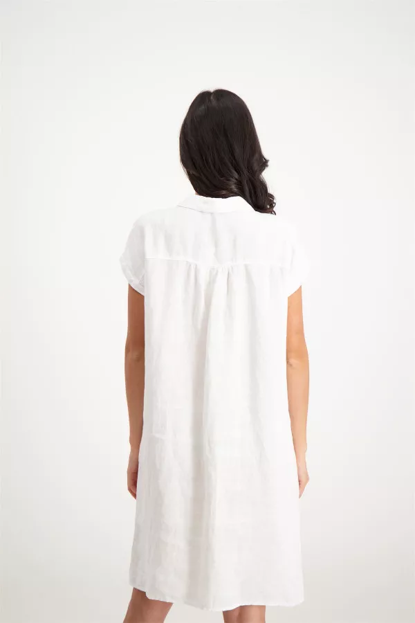 Robe chemise en lin avec poches poitrine Signe Nature