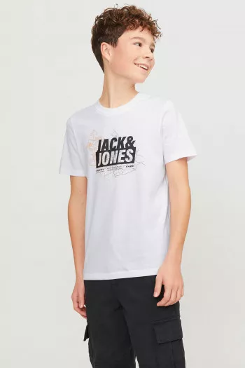 T-shirt en coton manches courtes avec impression LOGO Jack & Jones