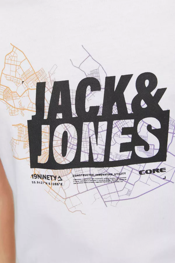 T-shirt en coton manches courtes avec impression LOGO Jack & Jones