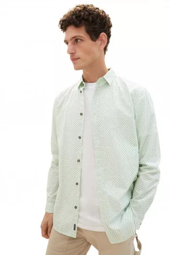 Chemise en coton imprimée minimaliste Tom Tailor