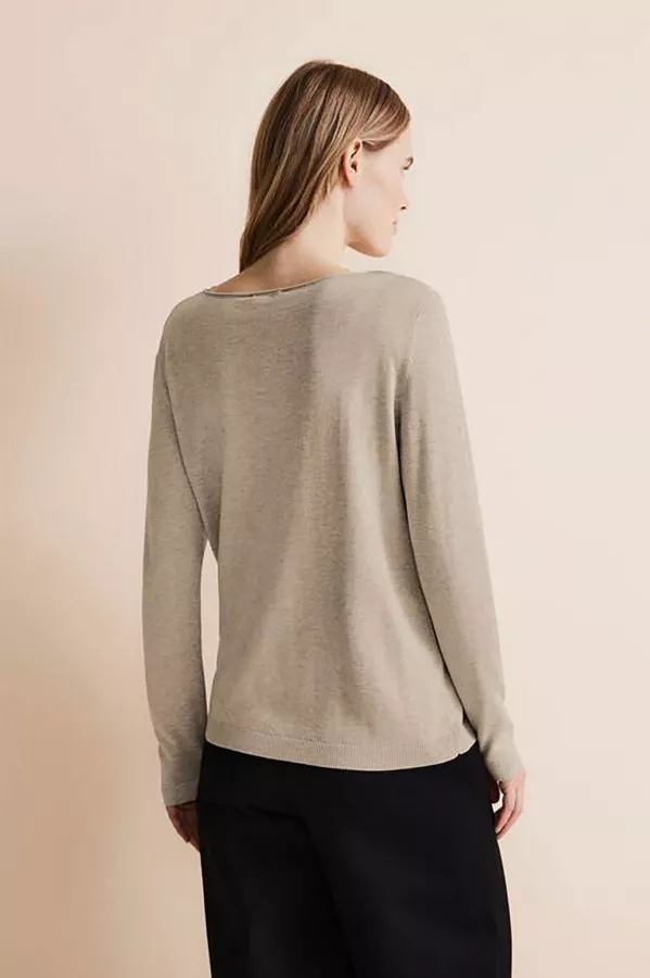 Pull uni en fine maille manches longues Street One