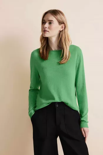 Pull uni en fine maille manches longues Street One