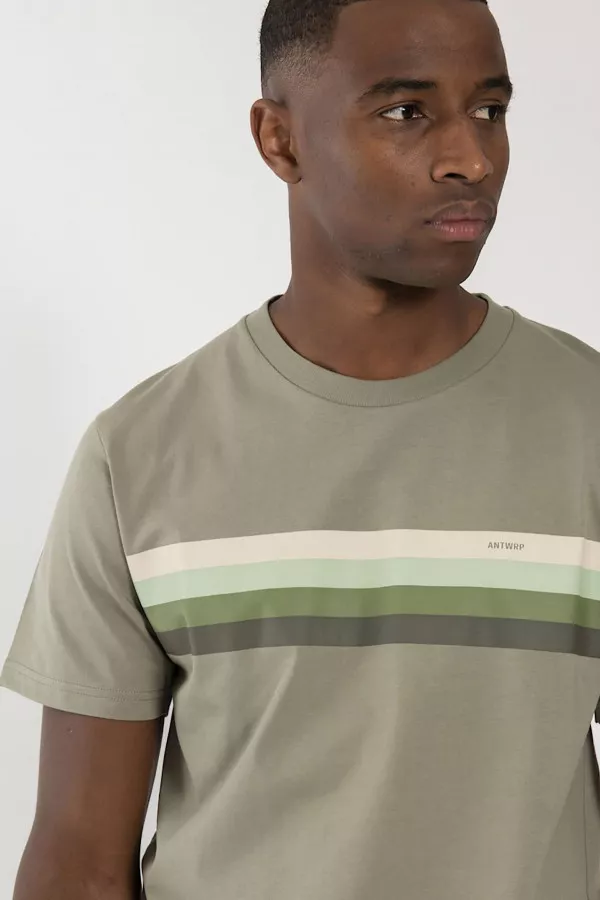 T-shirt avec rayures multicolores manches courtes Antwrp