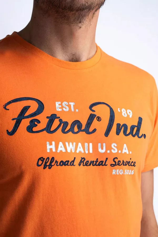 T-shirt manches courtes avec impression devant Petrol