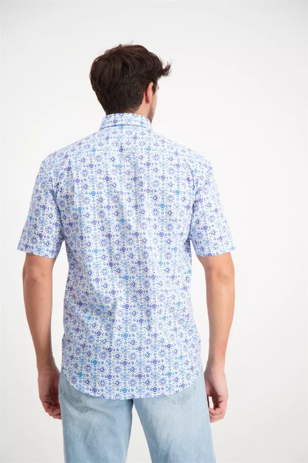 Chemise manches courtes imprimée avec poche poitrine Totem