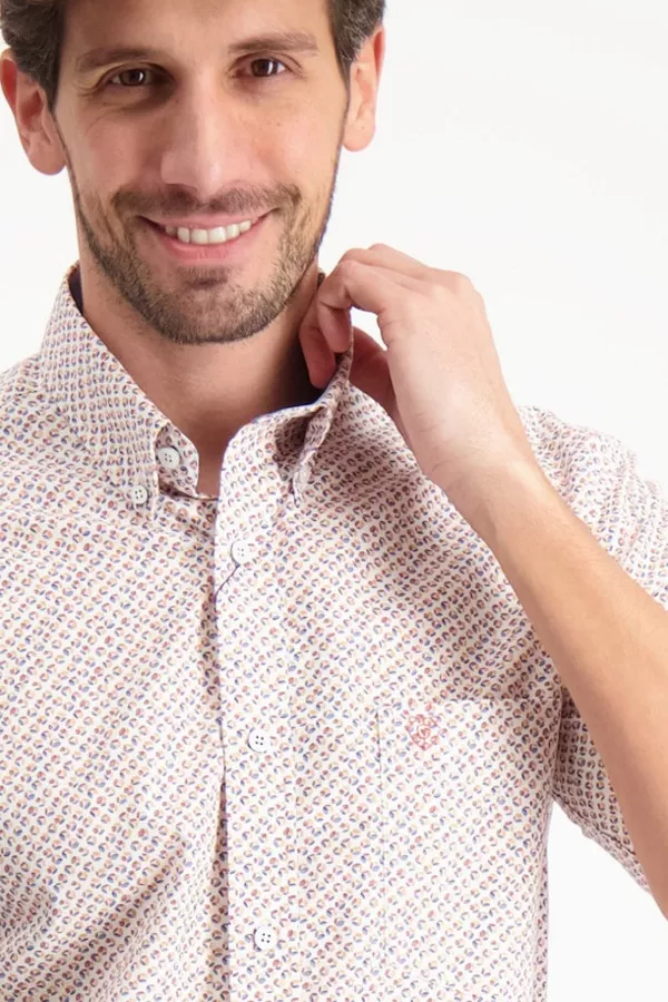 Chemise imprimée en coton avec poche poitrine Totem