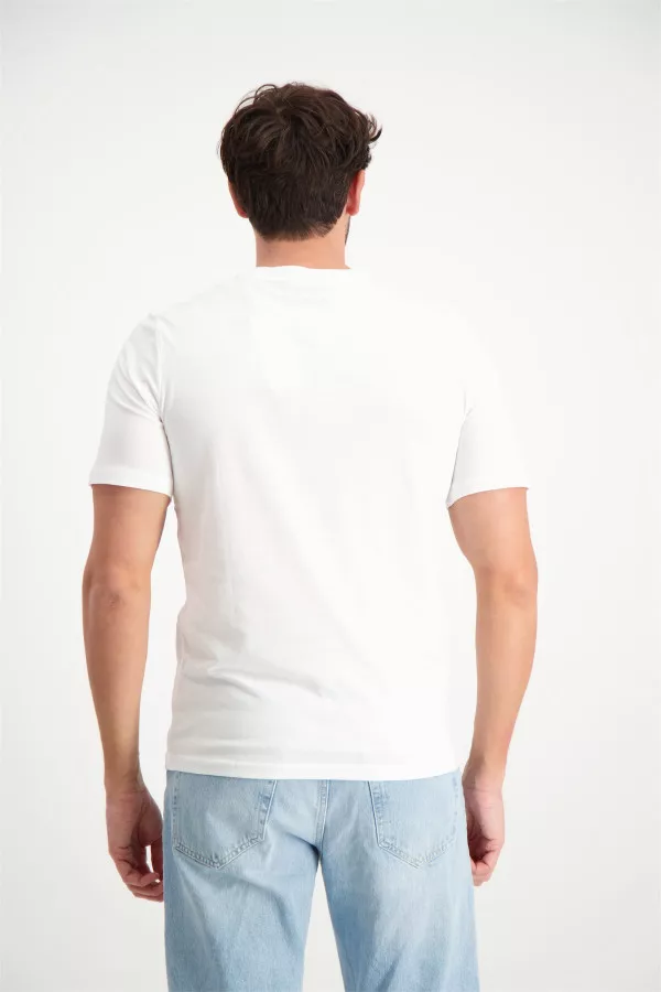 T-shirt uni en coton avec impression devant WAYNE Jack & Jones