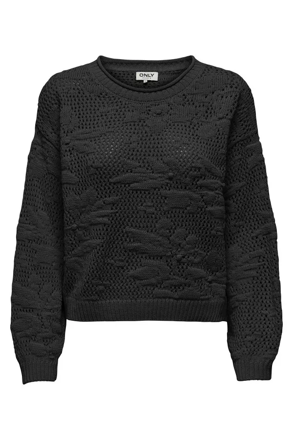 Pull manches longues en maille ajourée Only