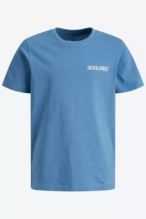 T-shirt uni avec impression à la poitrine et au dos GROW Jack & Jones