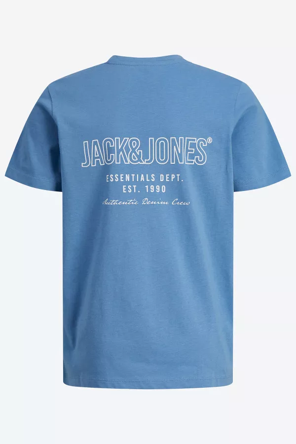 T-shirt uni avec impression à la poitrine et au dos GROW Jack & Jones