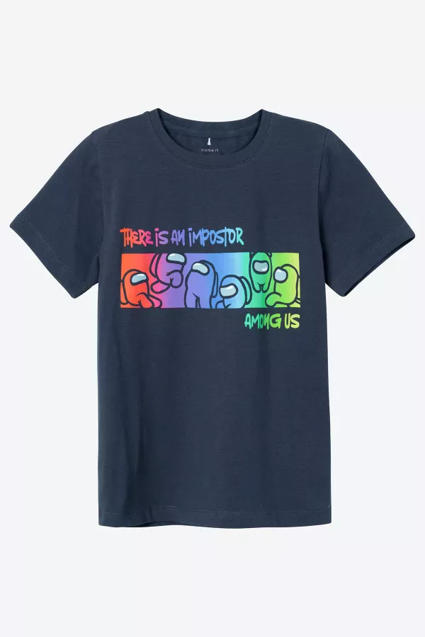 T-shirt uni avec impression à l'avant Name It