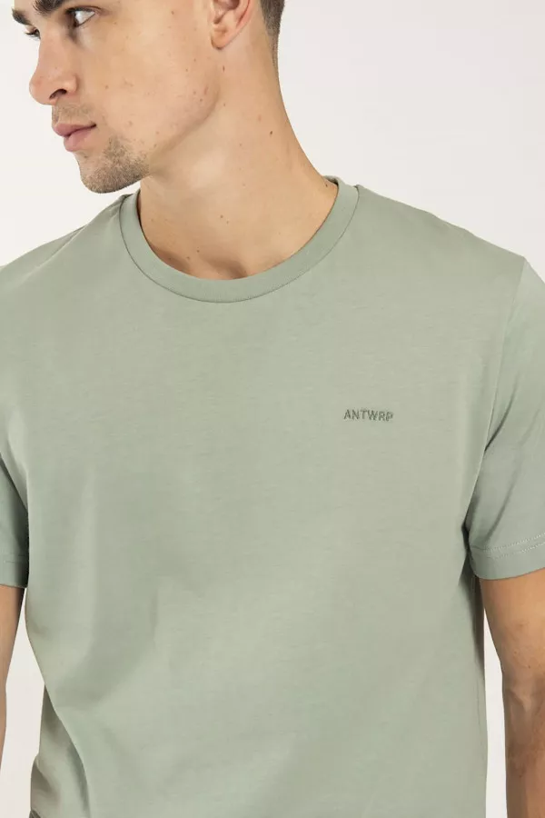 T-shirt unis ras du cou avec logo brodé Antwrp