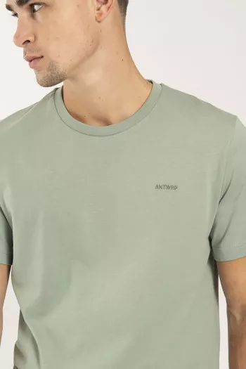 T-shirt unis ras du cou avec logo brodé Antwrp