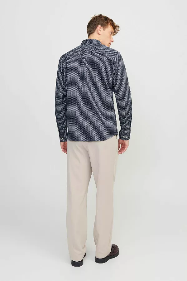 Chemise en coton stretch à imprimé minimaliste Jack & Jones