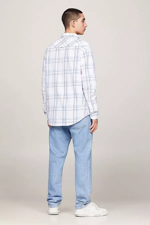 Chemise à carreaux en coton manches longues Tommy Hilfiger