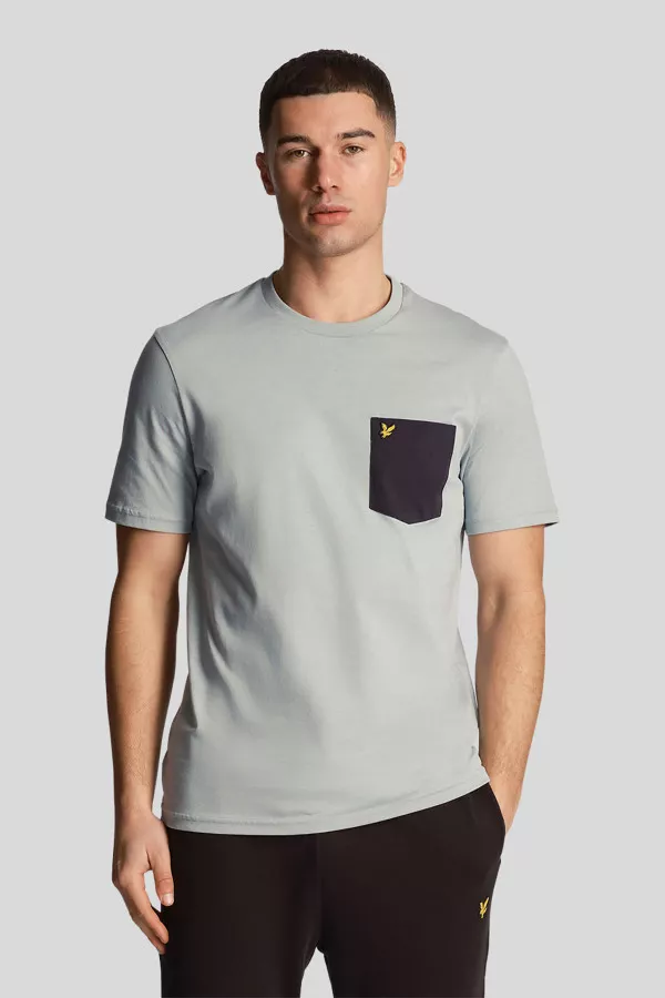 T-shirt uni avec poche contrastante en coton Lyle & Scott