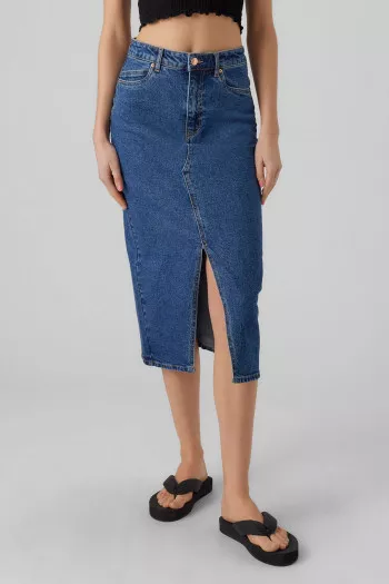 Jupe en jean mi-longue modèle 5 poches VERI Vero Moda