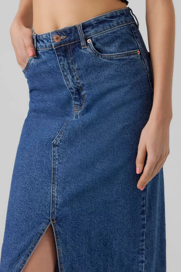 Jupe en jean mi-longue modèle 5 poches VERI Vero Moda