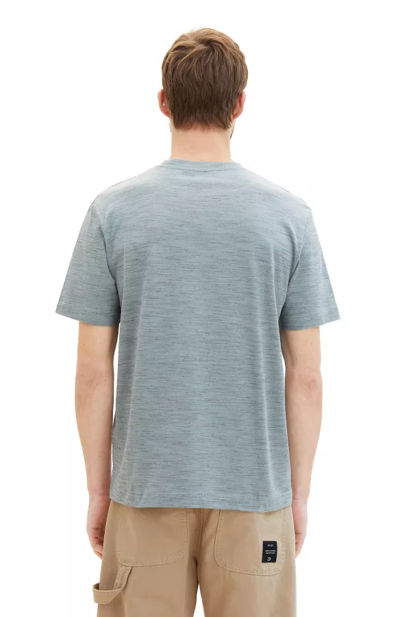 T-shirt chiné avec impression à la poitrine Tom Tailor