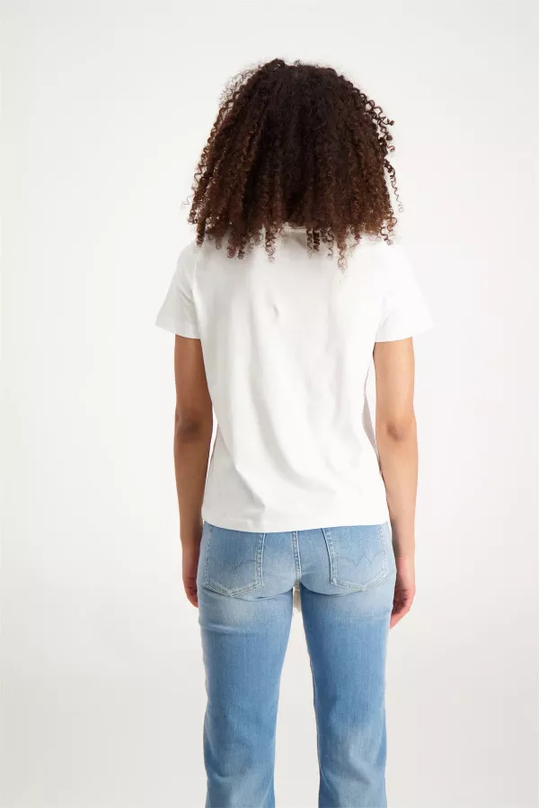 T-shirt en coton uni avec impression HAILEy Vero Moda