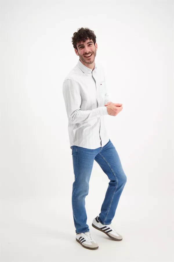Chemise Regular rayée en coton avec poche poitrine Tommy Hilfiger