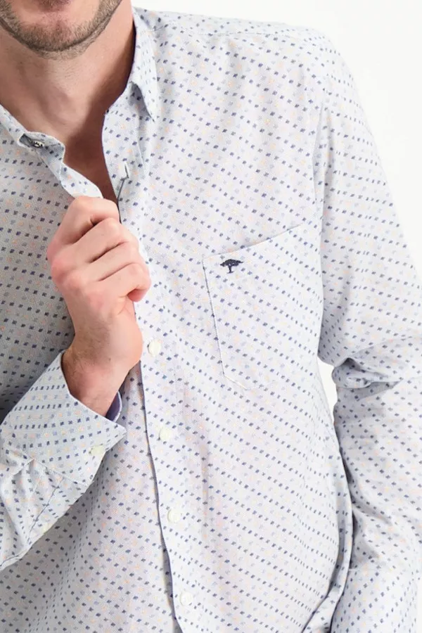Chemise en coton imprimée minimaliste avec logo brodé Fynch Hatton
