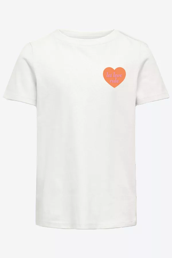 T-shirt en coton uni ou rayé avec impression Only Kids