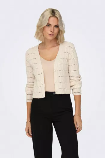 Cardigan uni en maille ajourée MARY Only