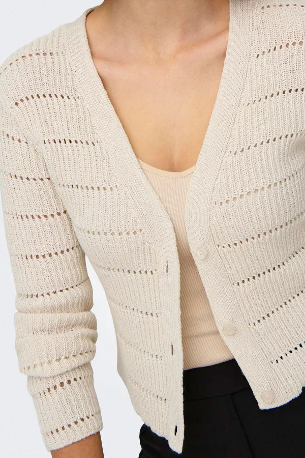 Cardigan uni en maille ajourée MARY Only