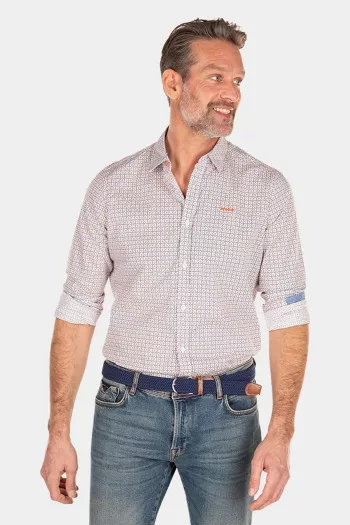 Chemise boutonnée imprimée avec logo brodé NZA