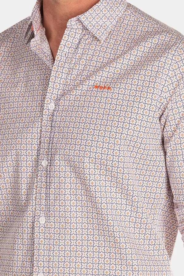 Chemise boutonnée imprimée avec logo brodé NZA