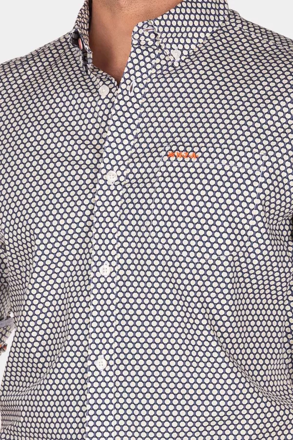 Chemise imprimée en coton avec poche poitrine NZA
