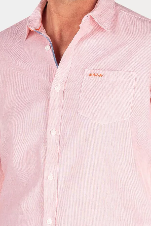 Chemise rayée en coton avec poche poitrine NZA