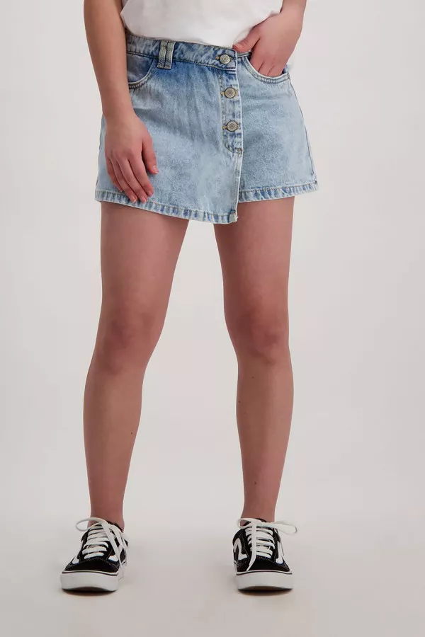 Jupe-short en jean délavé taille ajustable Cars Jeans