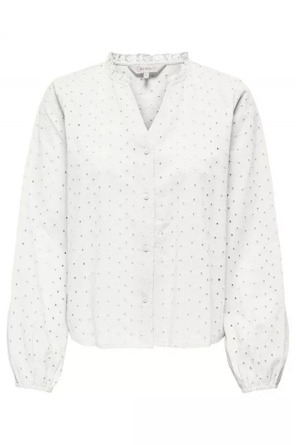 Chemisier uni en broderie anglaise Only
