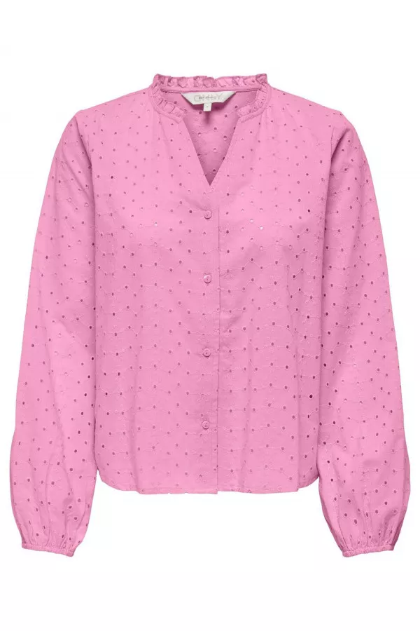 Chemisier uni en broderie anglaise Only