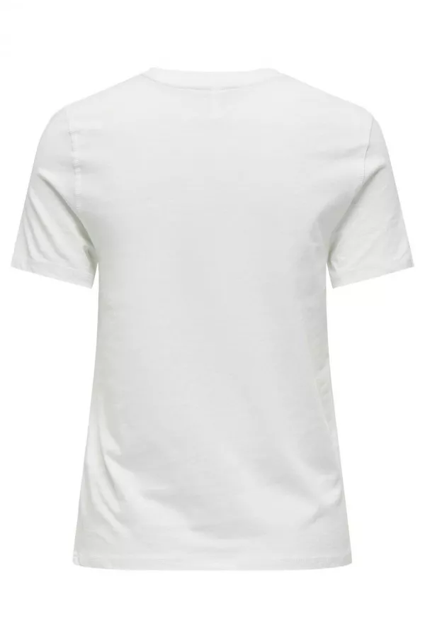 T-shirt uni en coton avec impression devant Only