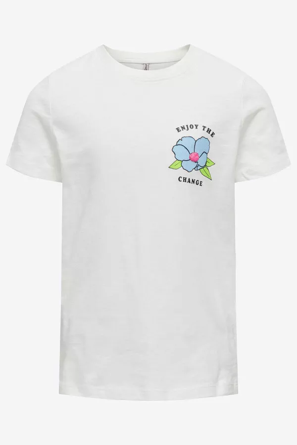 T-shirt uni en coton avec impression Only Kids