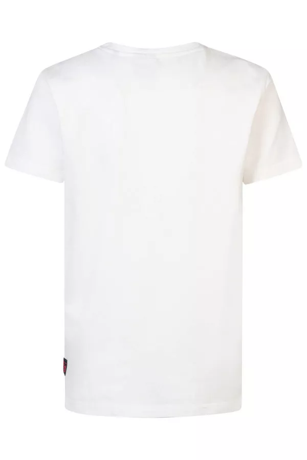 T-shirt uni en coton avec impression poitrine Petrol